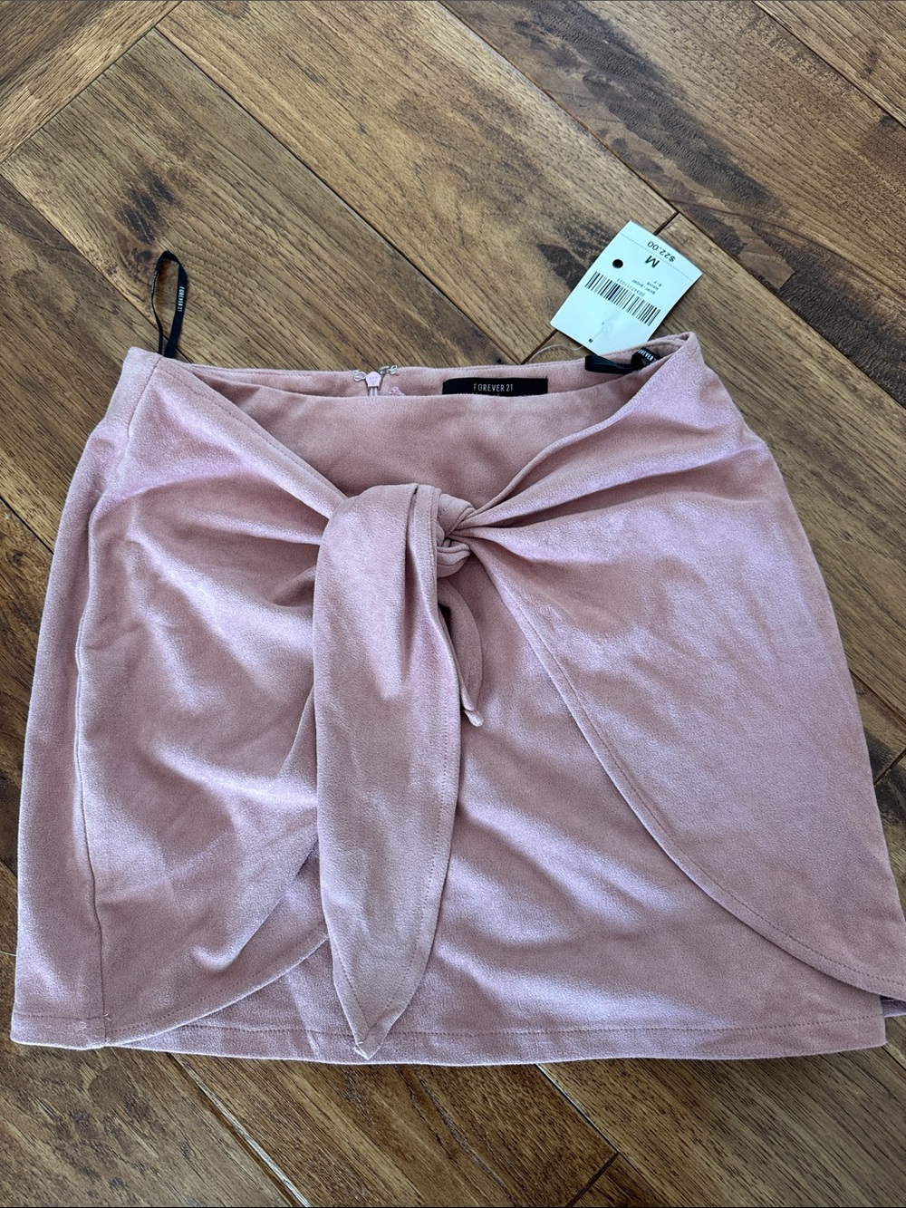 Forever 21 Dusty Rose Tie-Front Mini Skirt suede